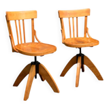 Pair of Baumann rotating screw chairs 1960