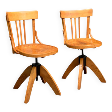 Pair of Baumann rotating screw chairs 1960