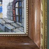 Modern swedish "the lake" tenerife landscape, framed oil painting