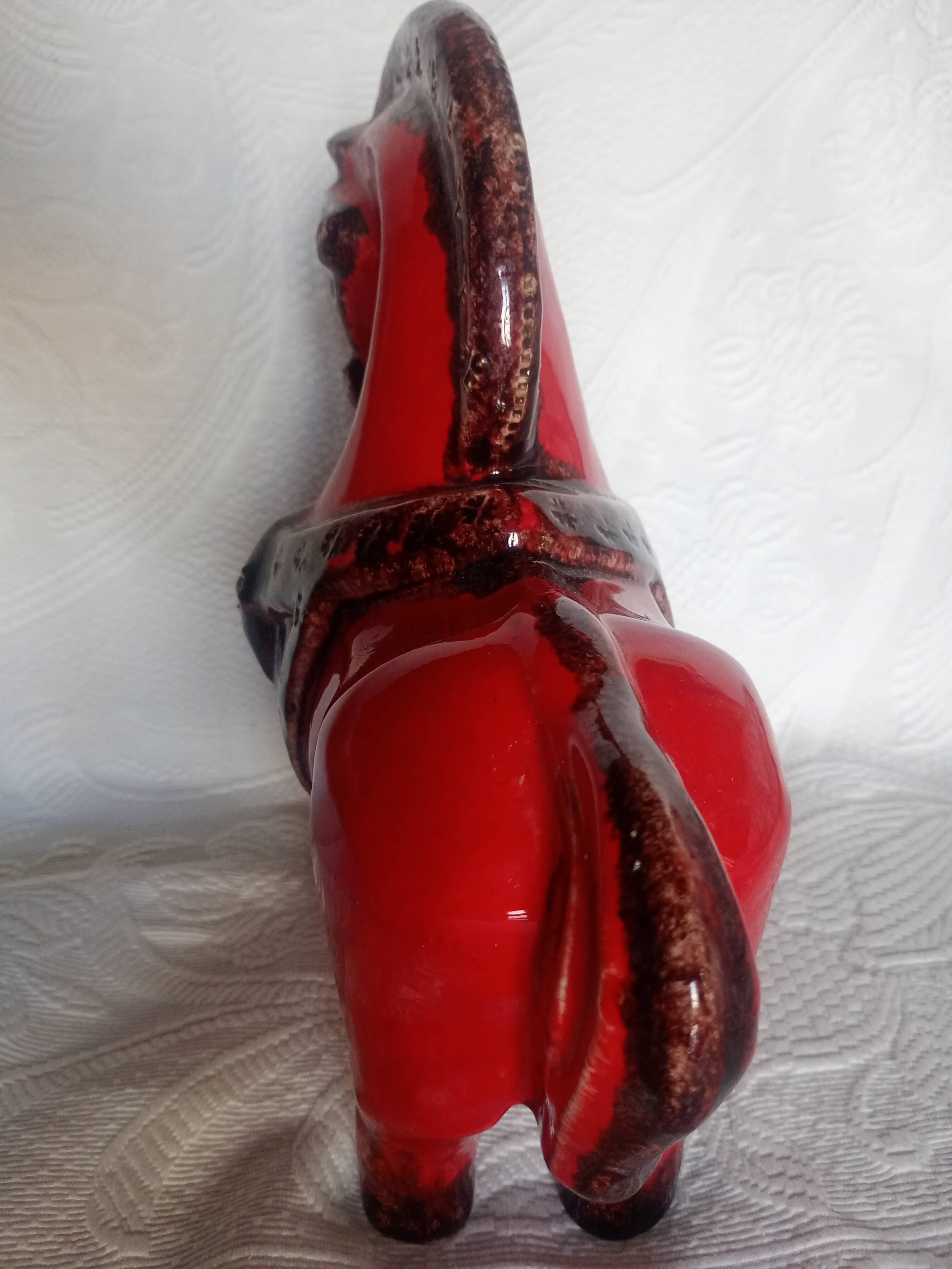 Bitossi - Aldo Londi - Red Roman Horse - glazed ceramic