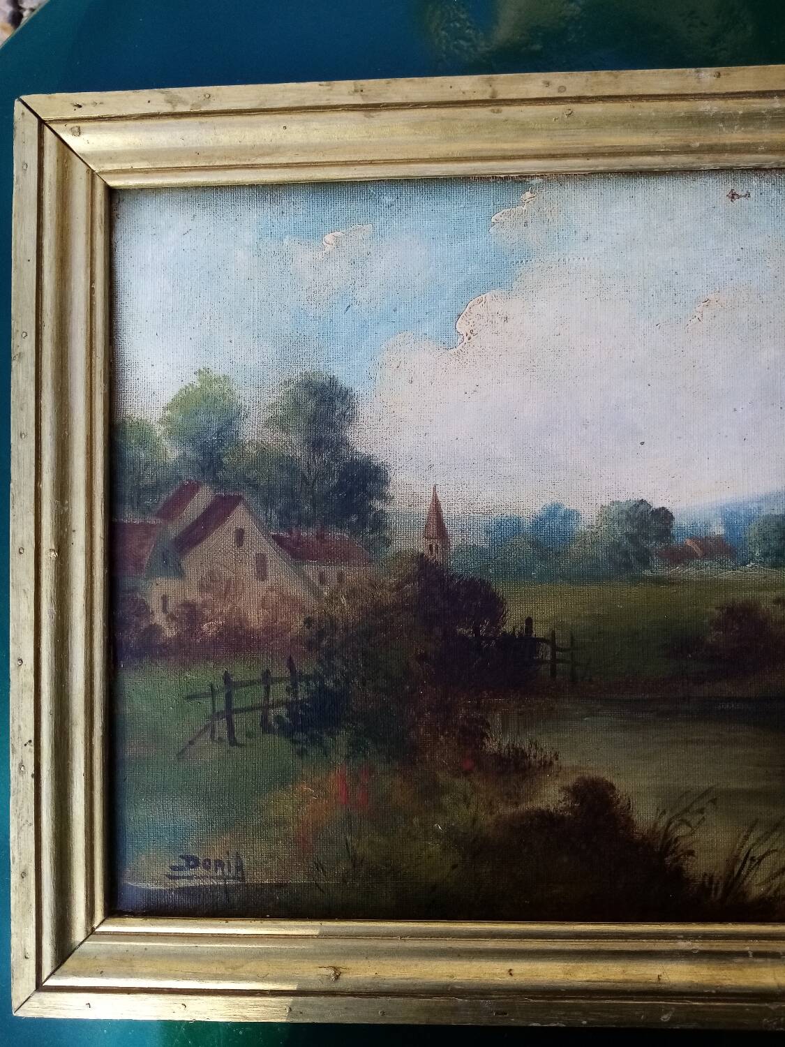Farm landscape scene painting