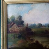 Tableau scene paysage de ferme