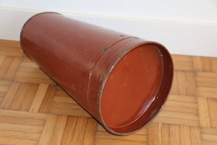 Brown enamelled steel pitcher