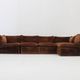Vintage modular sofa brown velvet Italy 1970s