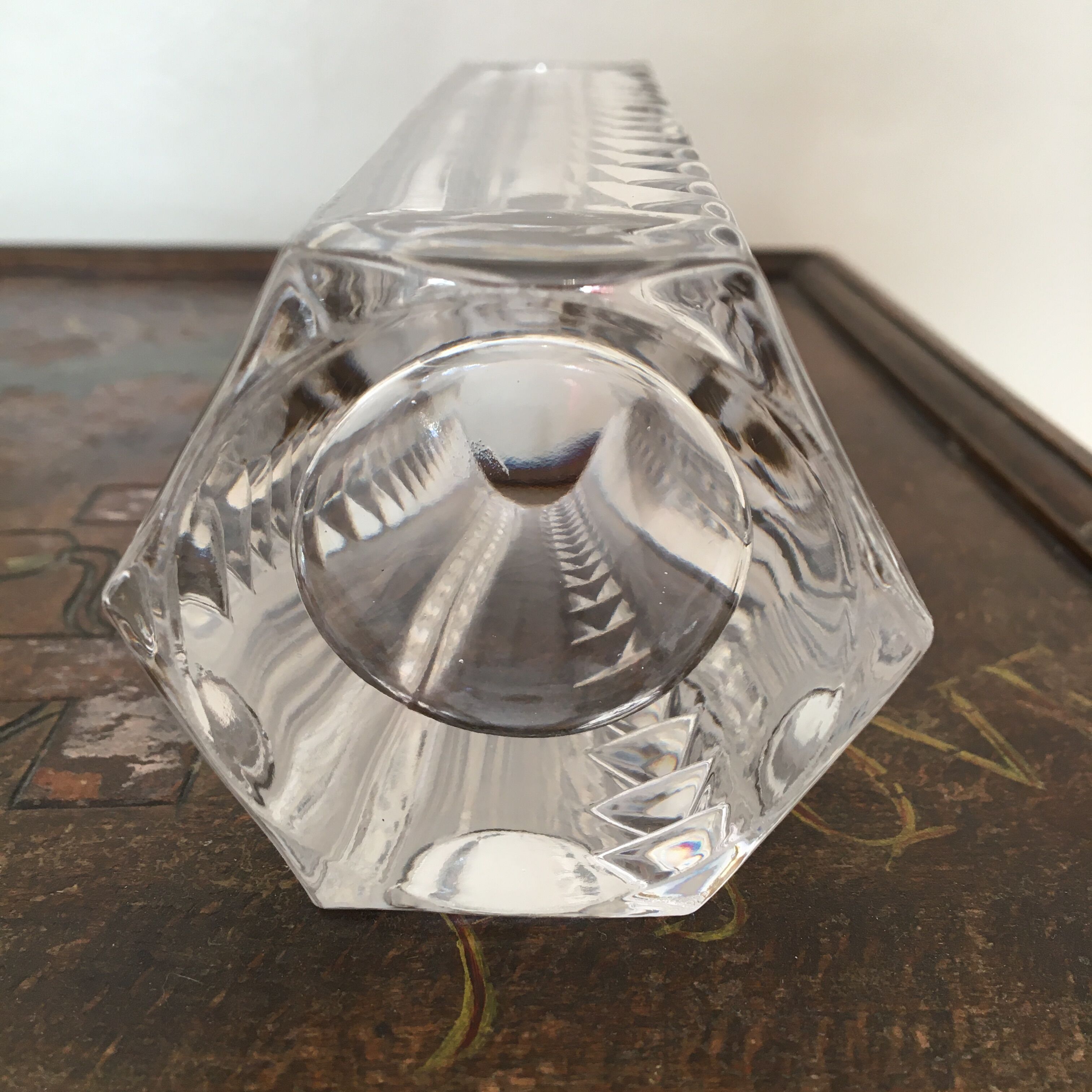 Hexagonal vase bevelled crystal