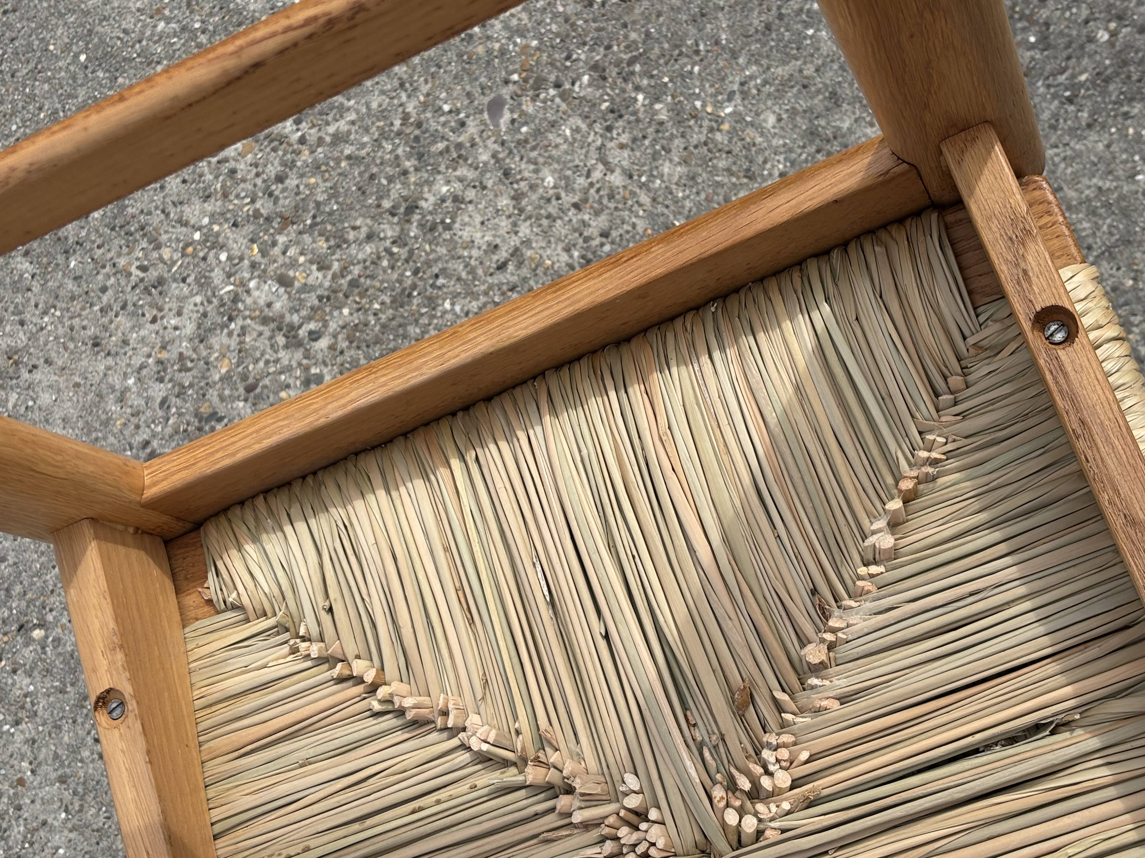 Vintage dining chairs set of 6 oak and rattan design minimalist design