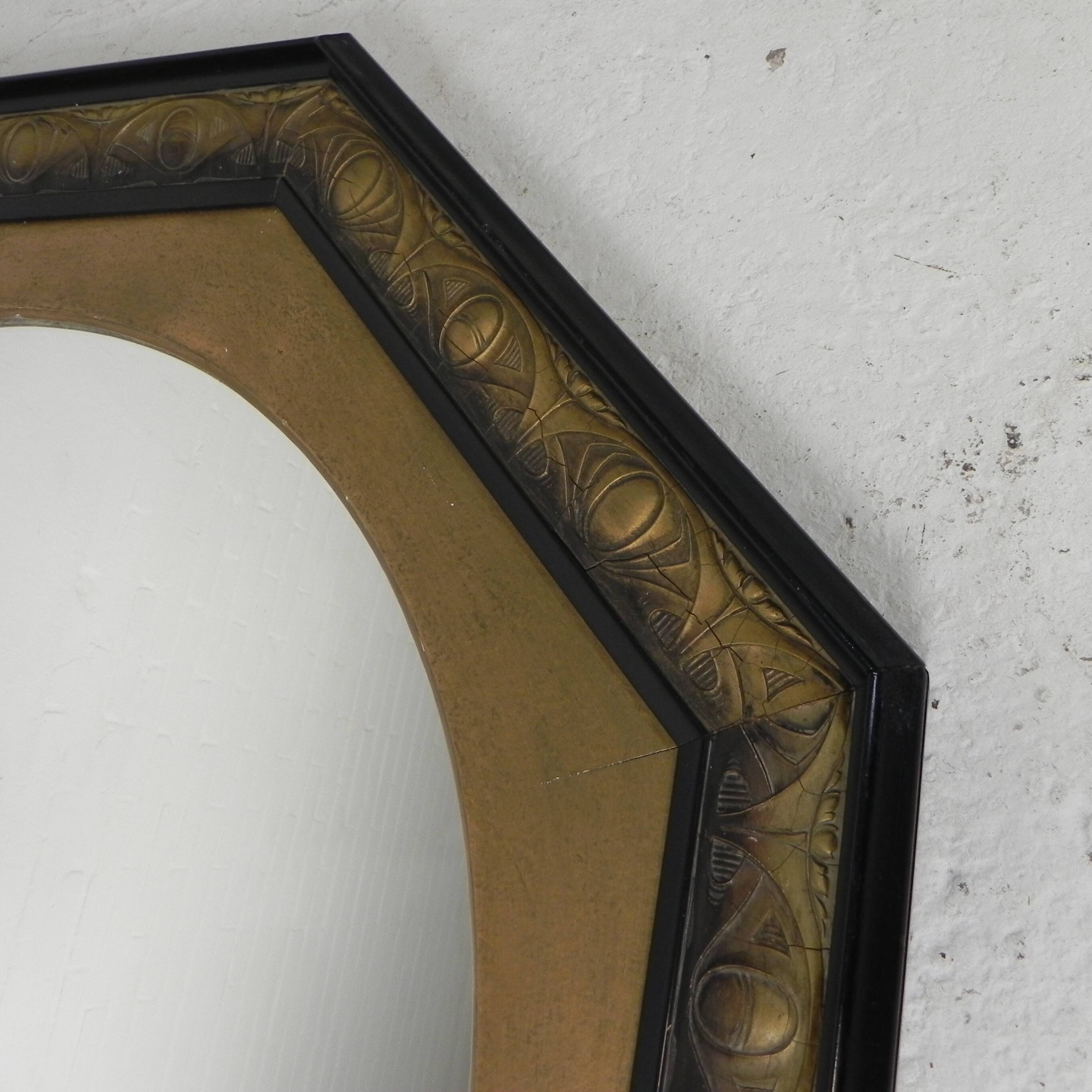 Octagonal Art Nouveau mirror, 1920s