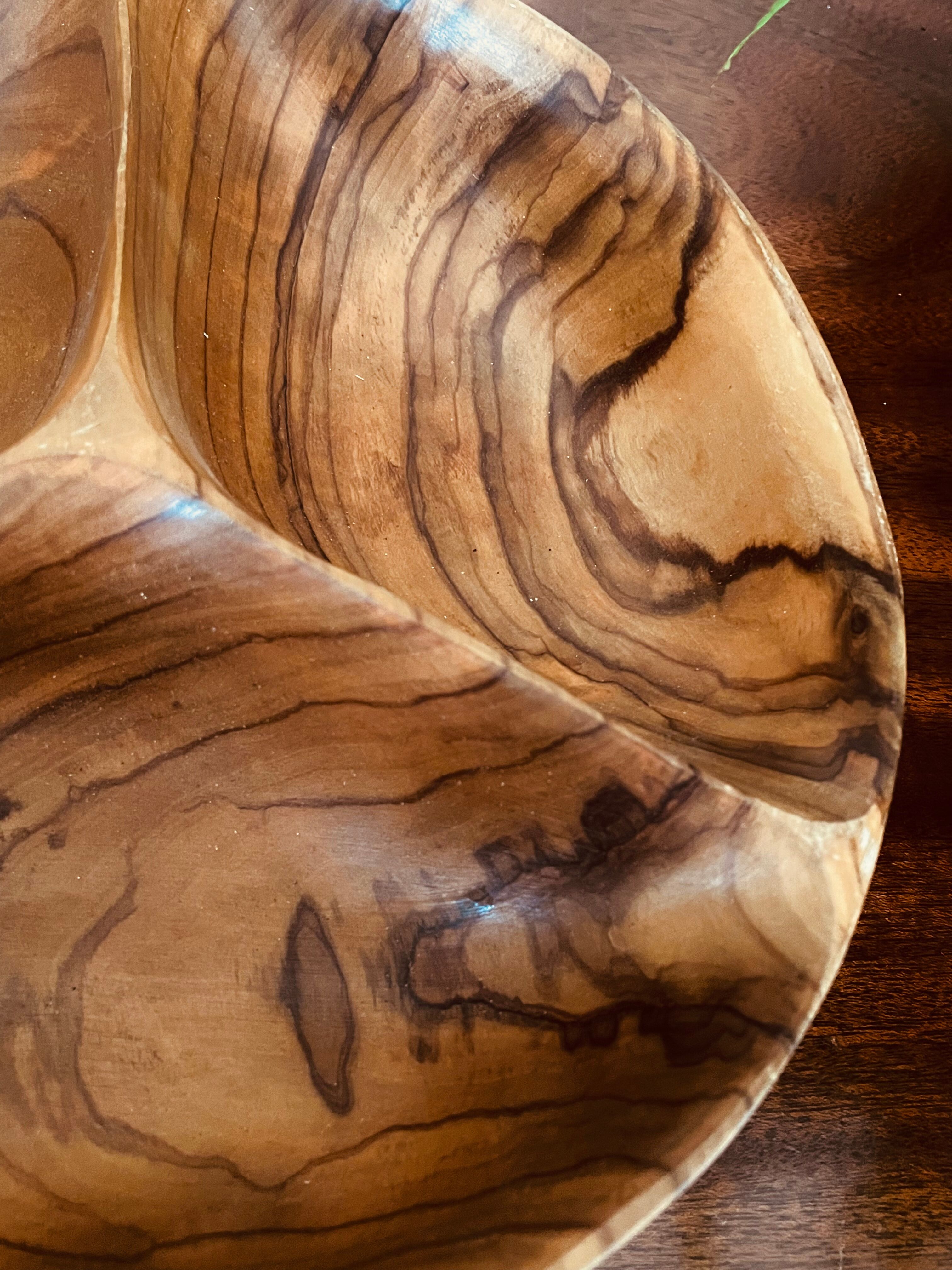 Vintage olive wood dish