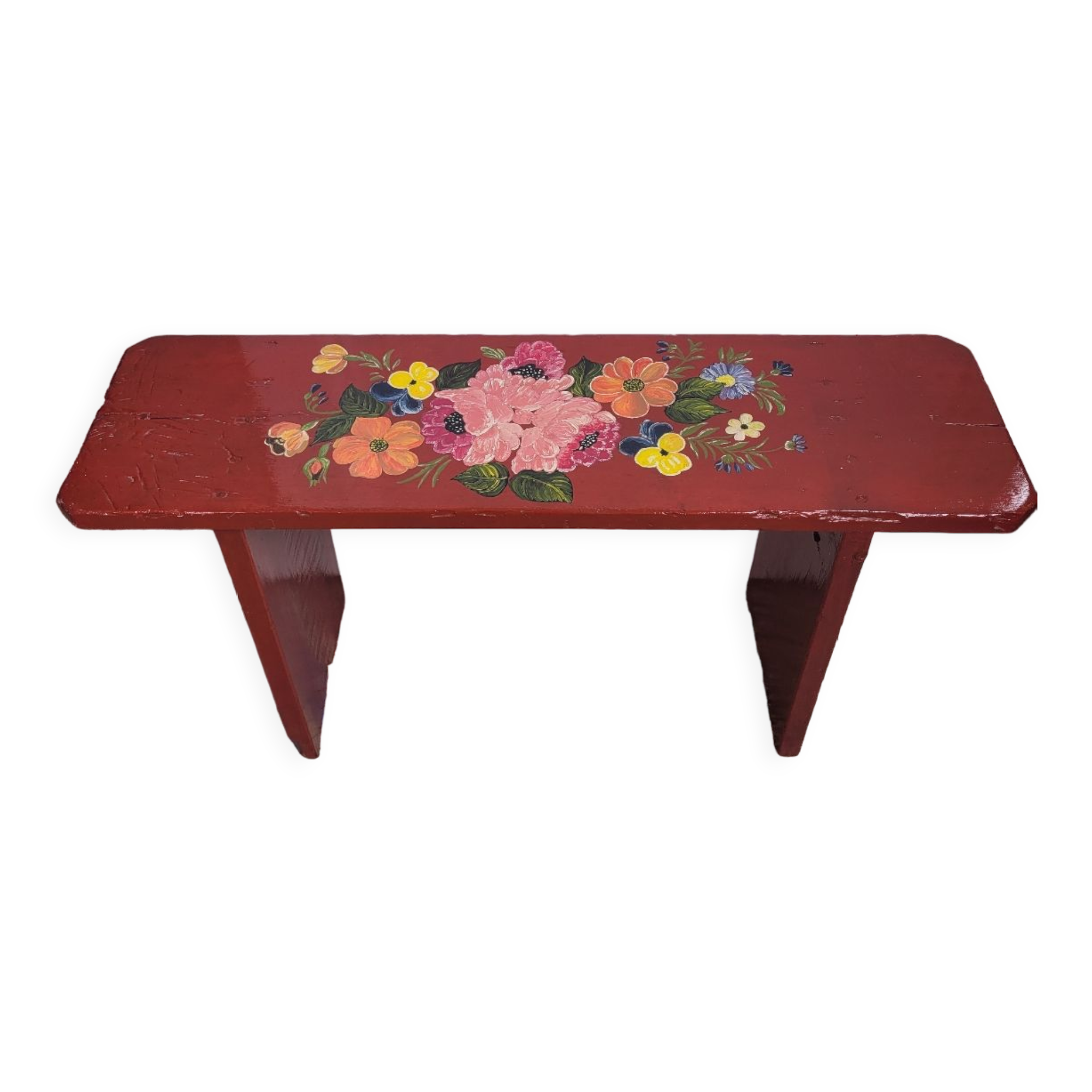 Bench with flowery decorations