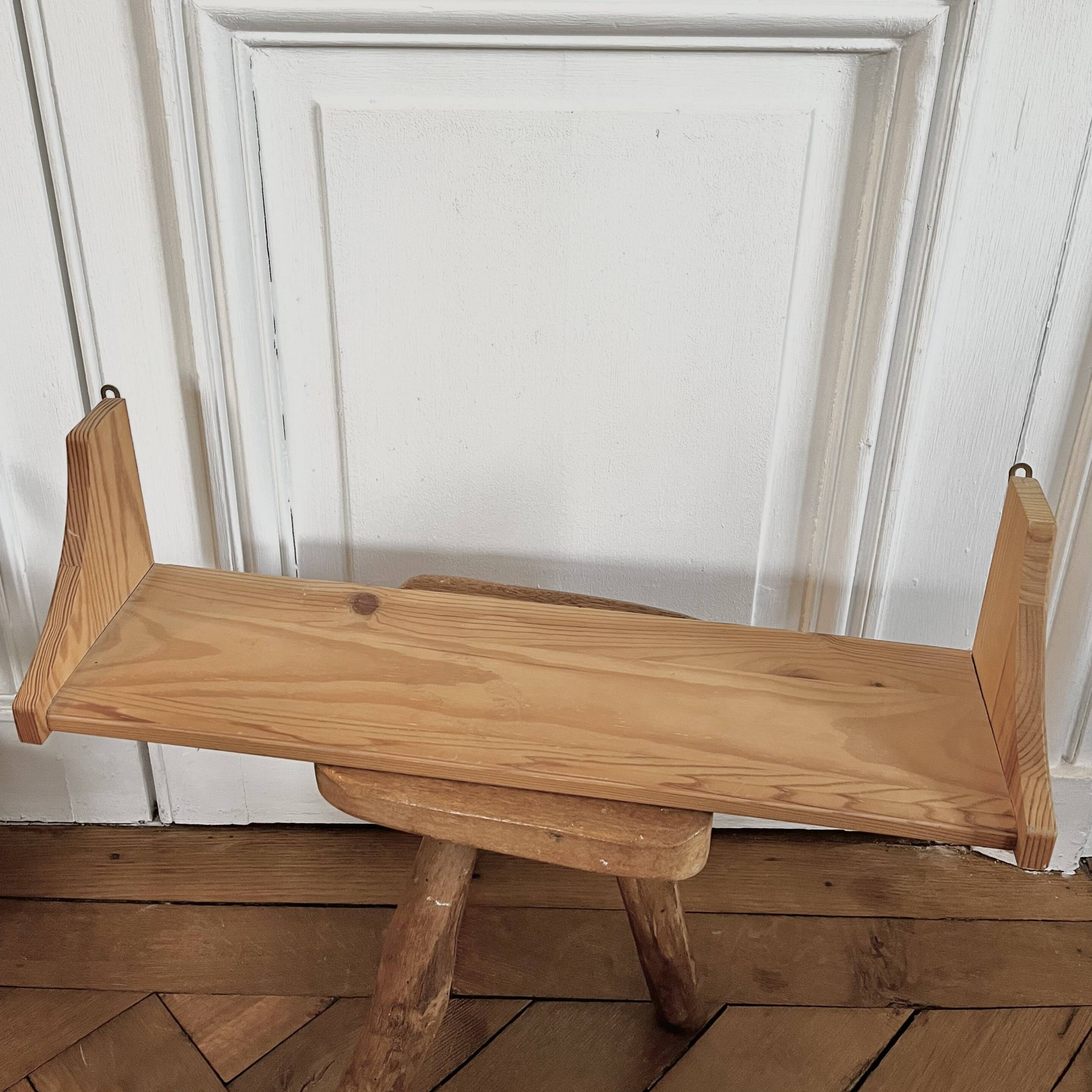 Etagère vintage bois brut