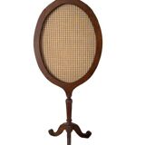 Wooden and embroidered fabric fireplace screen