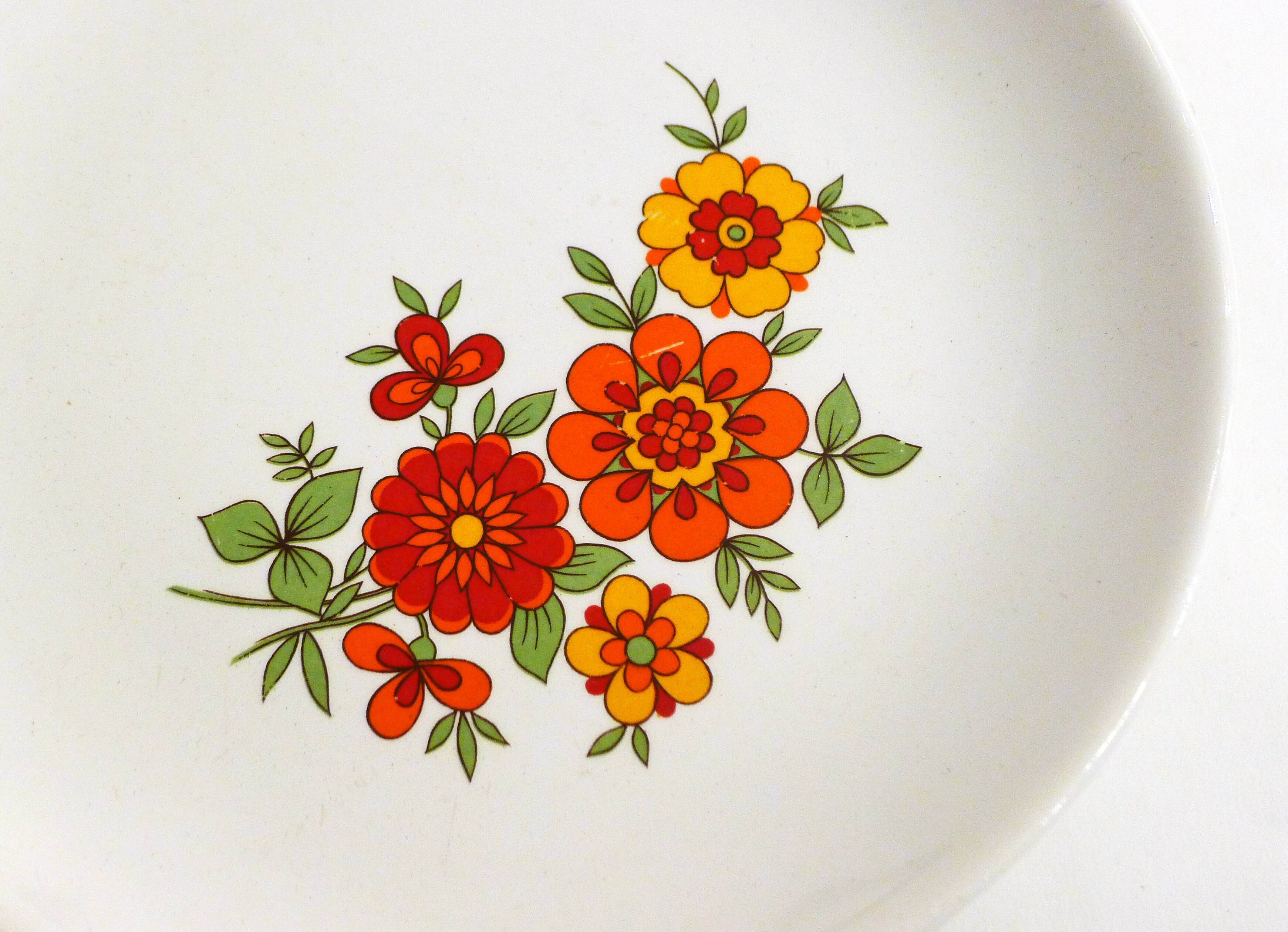 Set of 9 orchies flower plates
