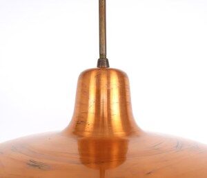 Vintage copper and glass pendant lamp by Jørn Utzon, 1940s