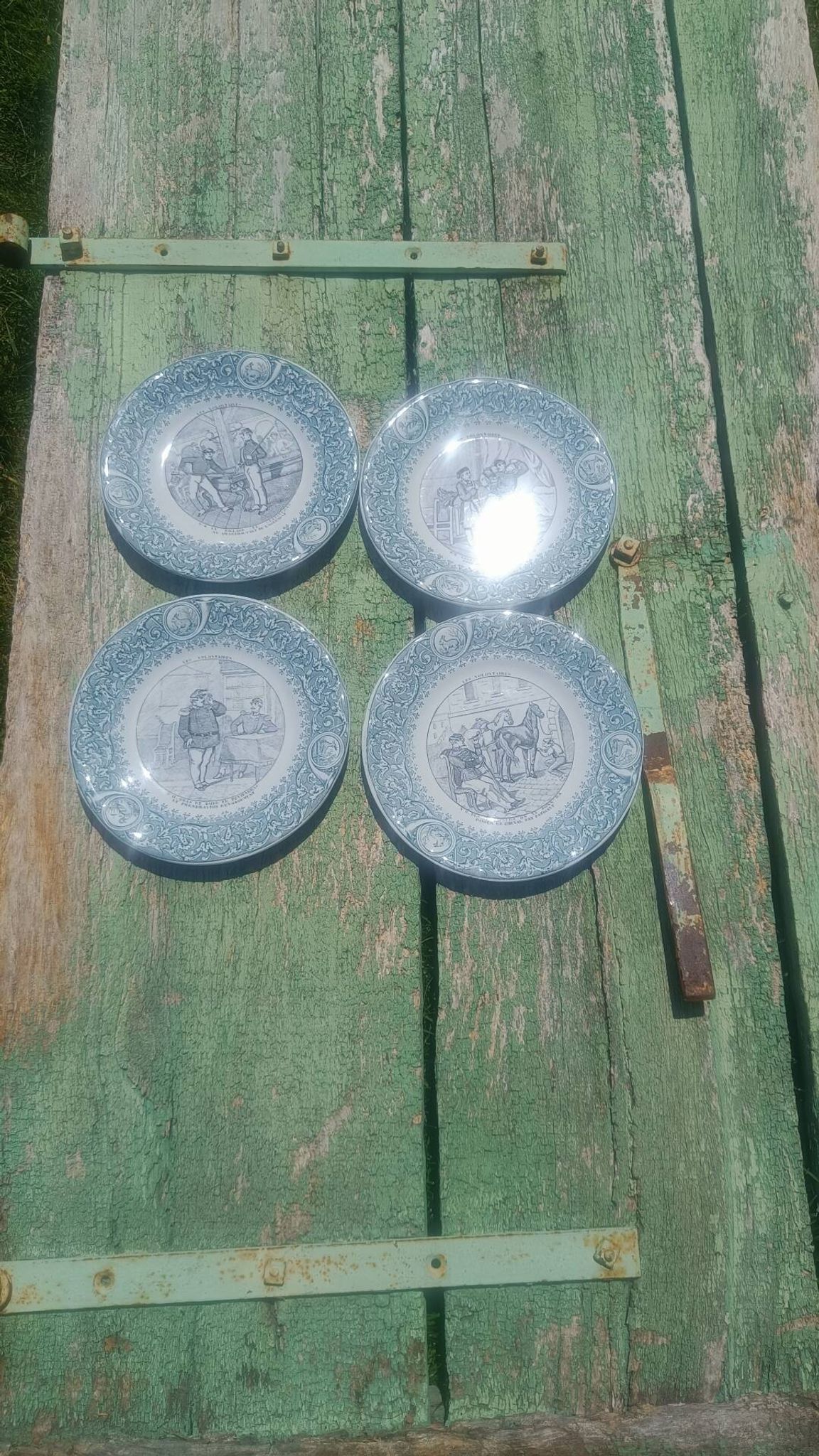 antique Lunéville "Opaque" plates