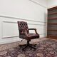 Chaise de bureau Chesterfield anglaise classique en rouge bordeaux