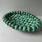 Woven ceramic basket signed Jérome Massier Vallauris