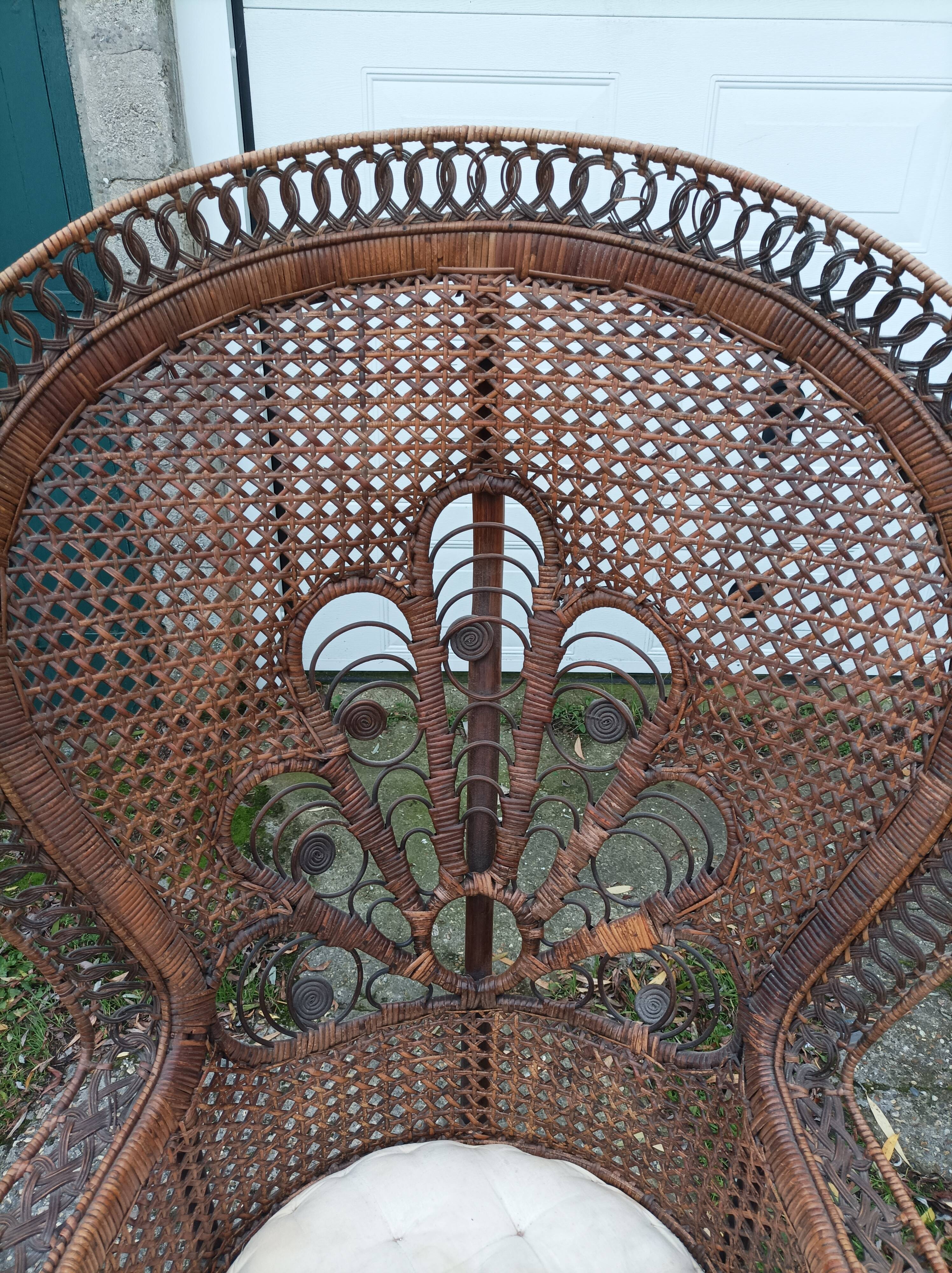 Armchair emmanuelle wicker vintage rattan