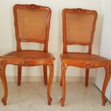 Set of 4 wooden and cane chairs in the Regency style