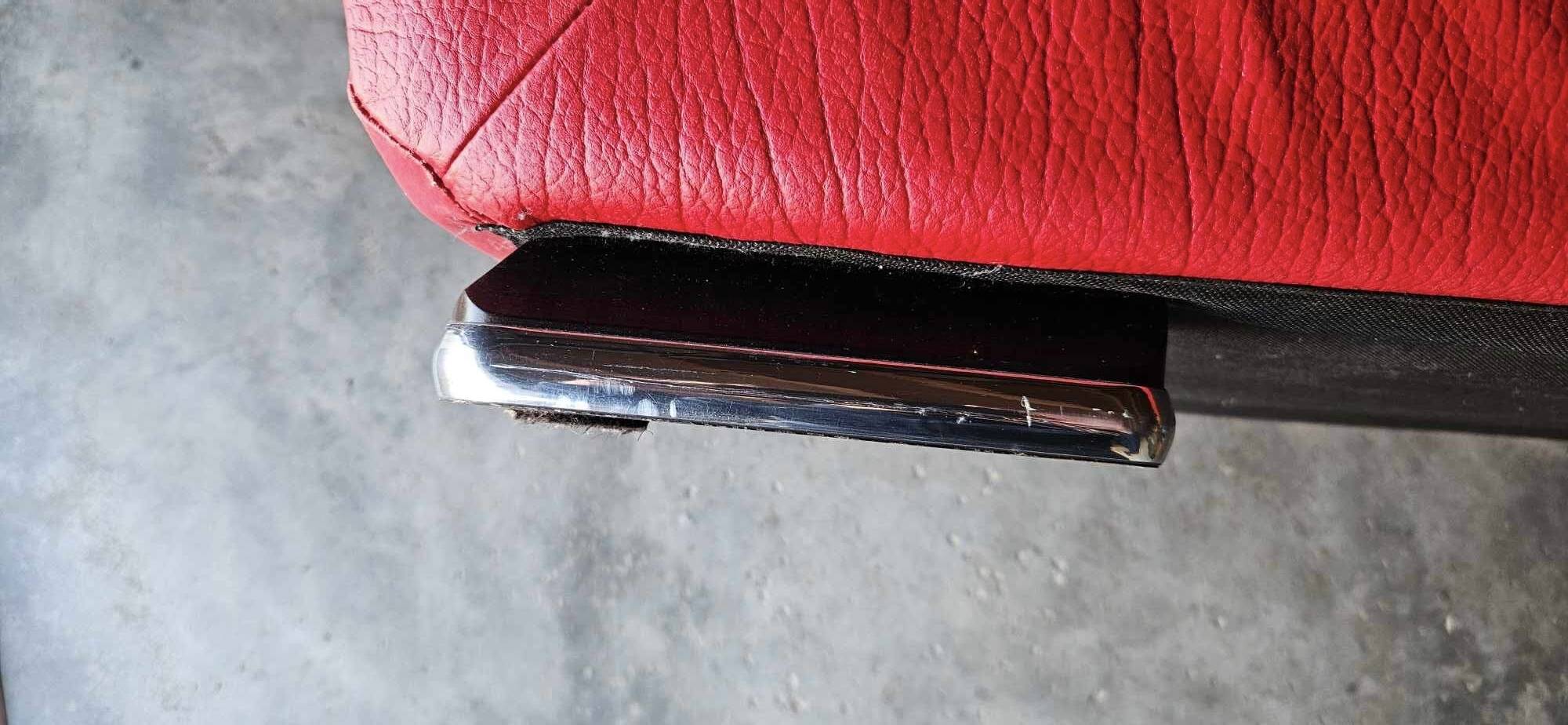 Chateau d'Ax red buffalo leather 3-seater sofa