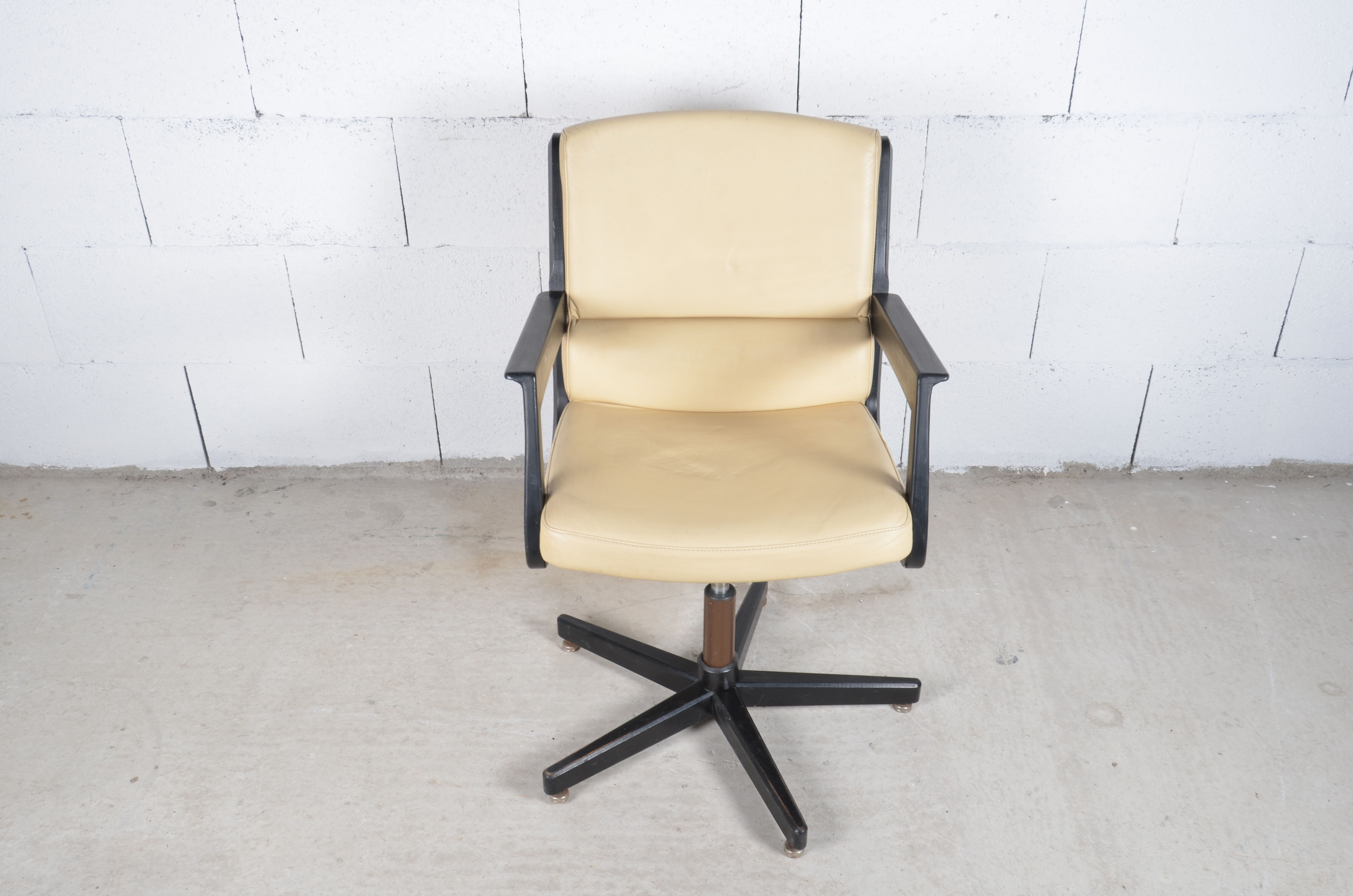 Leather and wood office chair