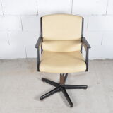 Leather and wood office chair