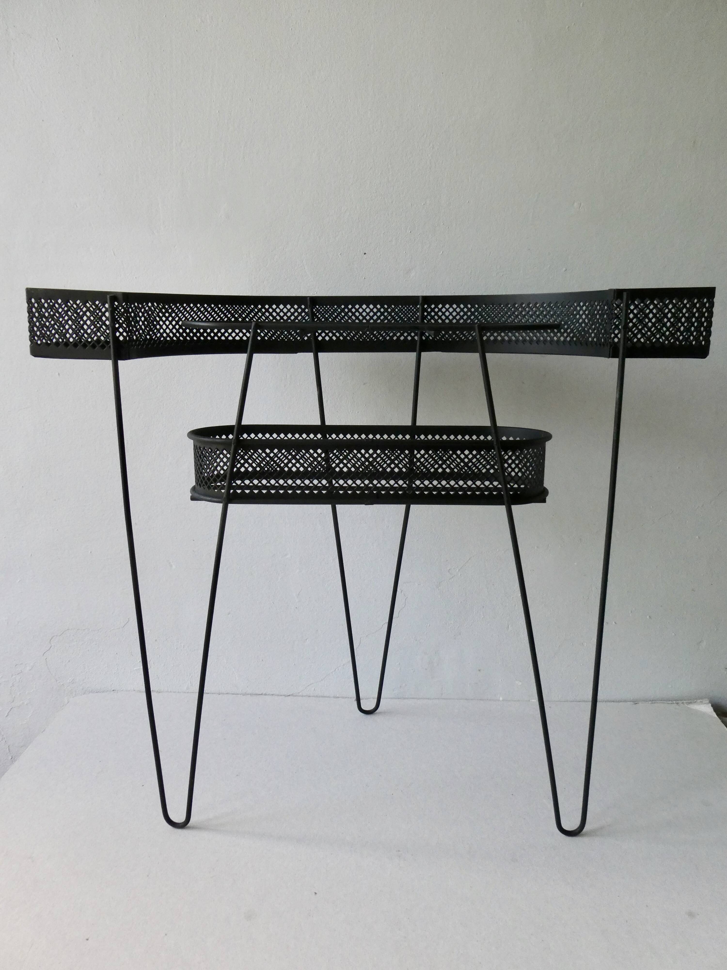 Desserte, black metal bar, 60s