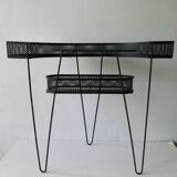 Desserte en métal noir, années 60