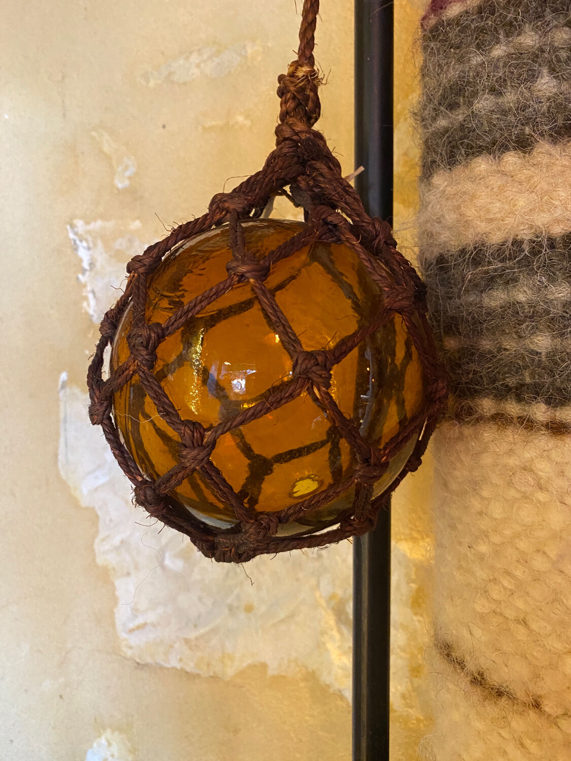 Amber blown glass float