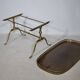 Regency Brass and Teak Bar Side Table with Removable Tray, 1960s