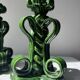 Lot of woven ceramic candle holders in green Vallauris.
