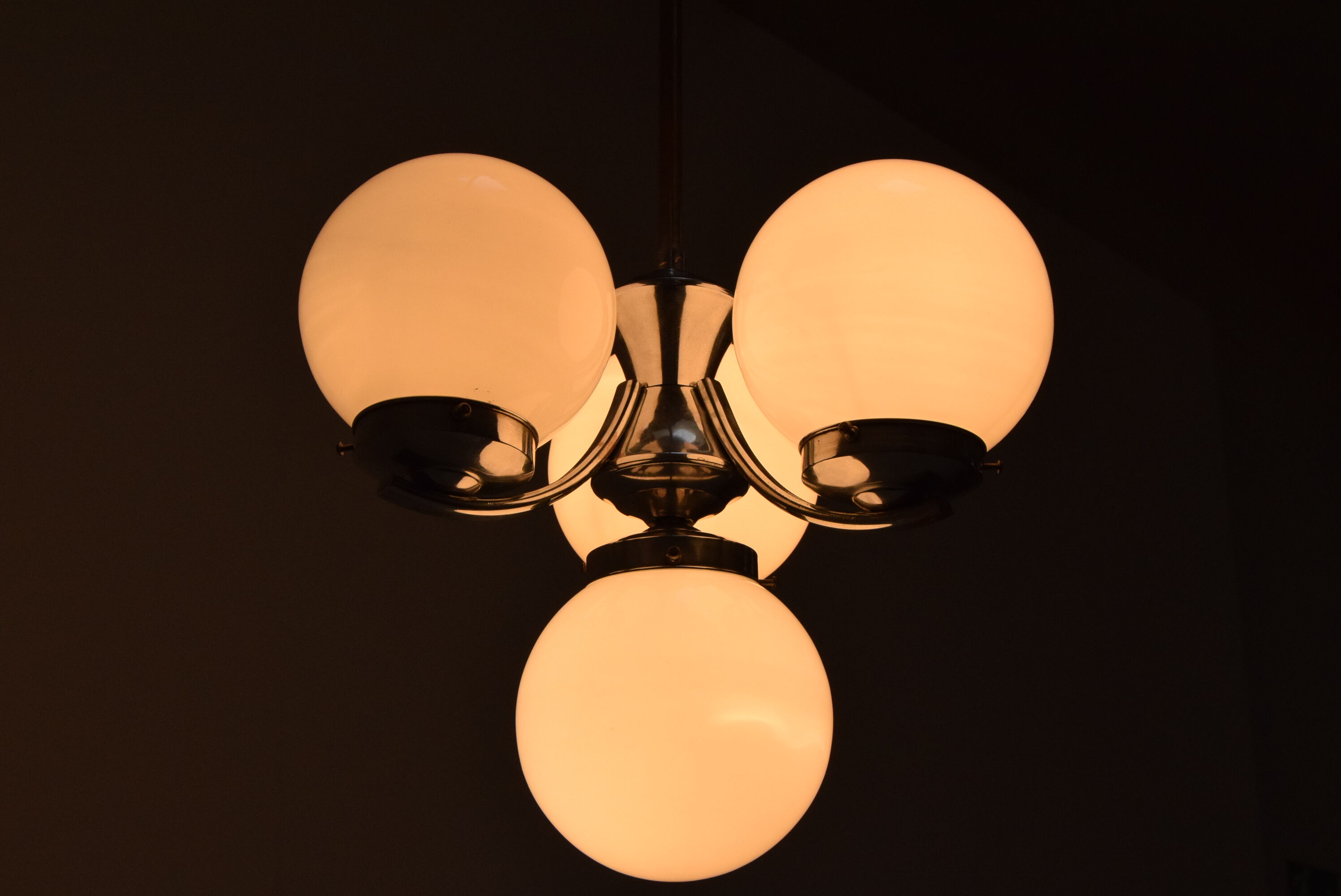 Art deco chrome chandelier, 1930s