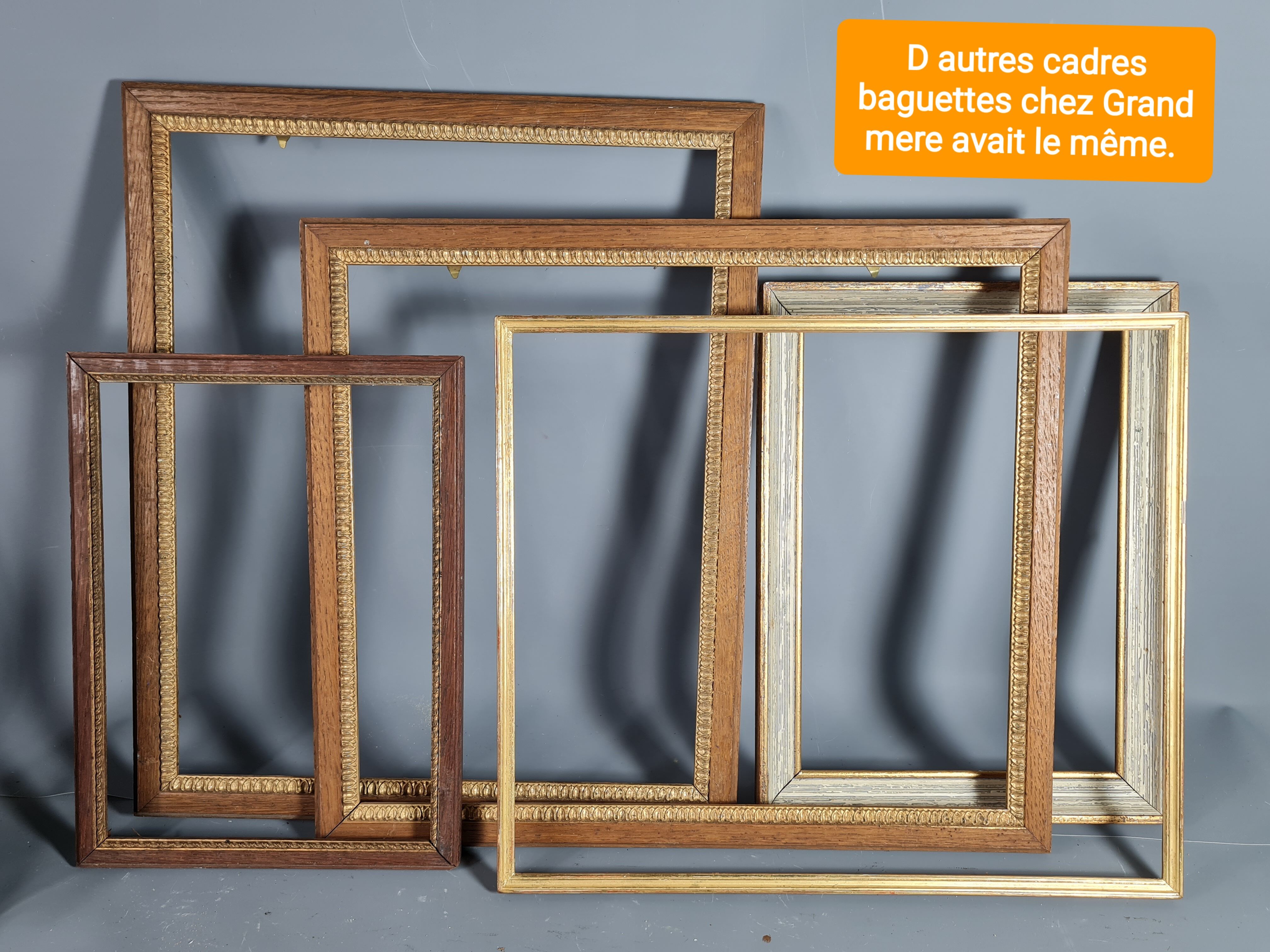 Old Art Deco frame carved wood silver 16.6x11.6 cm, hardwood 14.3x9.4 cm SB