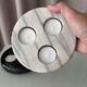 Pair of Vintage Marble Triple Tealight Candle Holders – Black & White