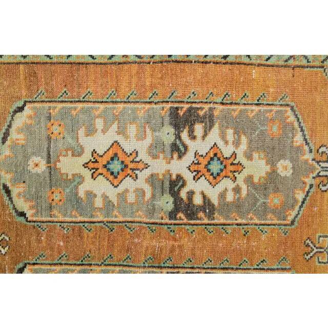 Vintage Turkish Oushak Handmade Wool Rug 117x231