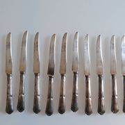 12 silver metal dessert or cheese knives