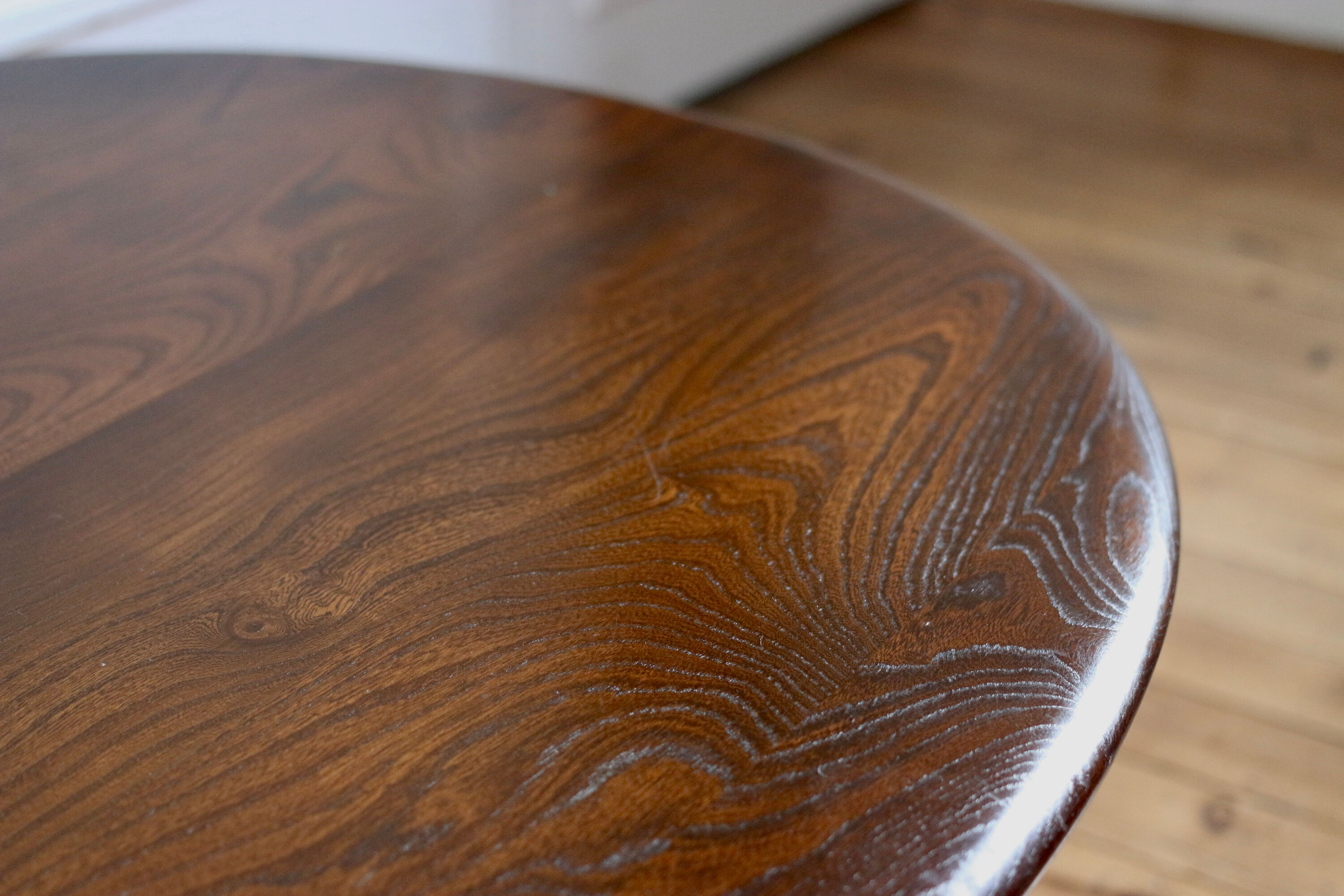 Vintage oval Scandinavian coffee table Ercol 1960