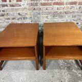 Vintage bedside tables in blond teak 1960