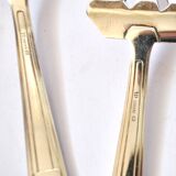 Set of 3 modernist 1950s dessert cutlery in silver by RENEKA.