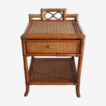 Rattan bedside table