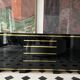 Buffet laqué noir et laiton, 1970s