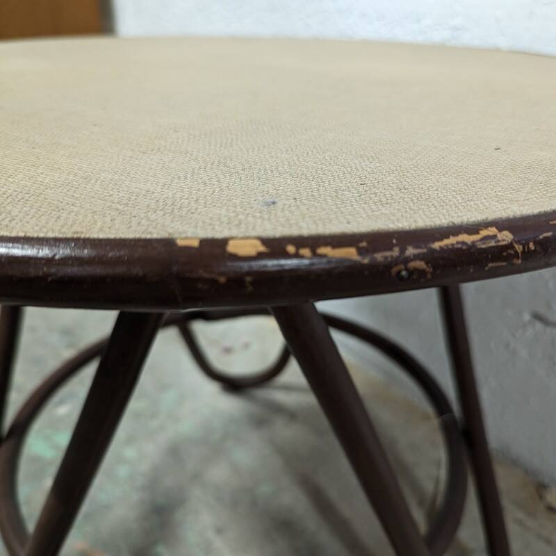 Round rattan coffee table