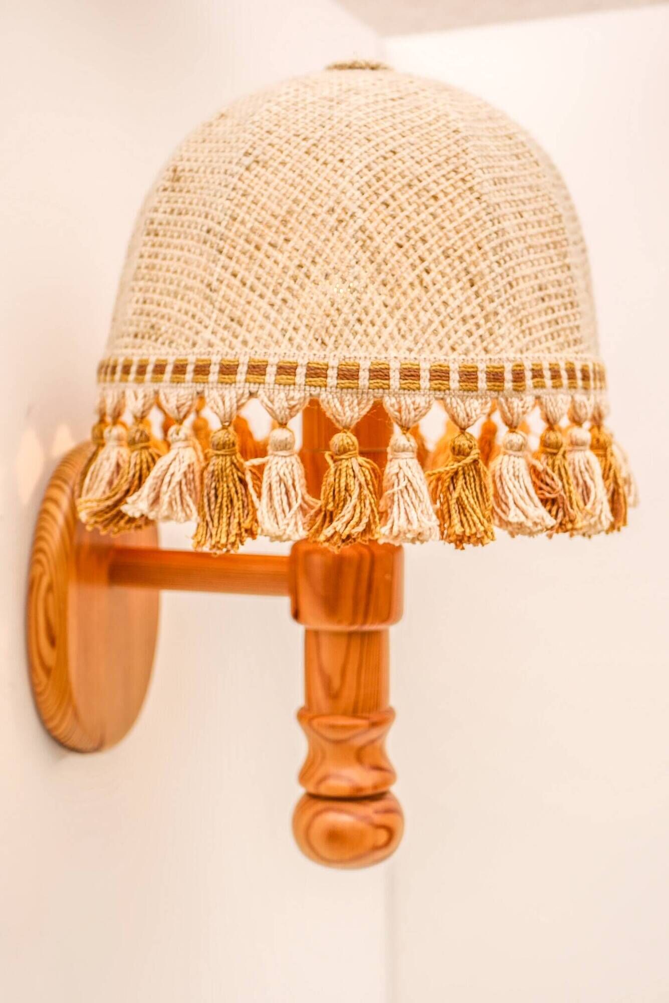 1970s Scandinavian Wall Sconce by Solbackens Svarveri in Pine