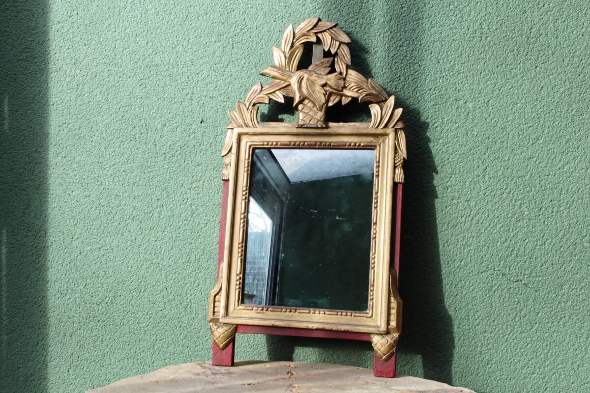 Carved wooden fronton mirror, Louis XVI style