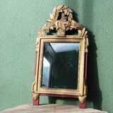 Carved wooden fronton mirror, Louis XVI style