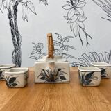 White and blue porcelain tea set