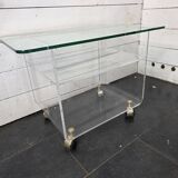 Vintage Plexiglas and Glass Coffee Table by David Lange 1970s