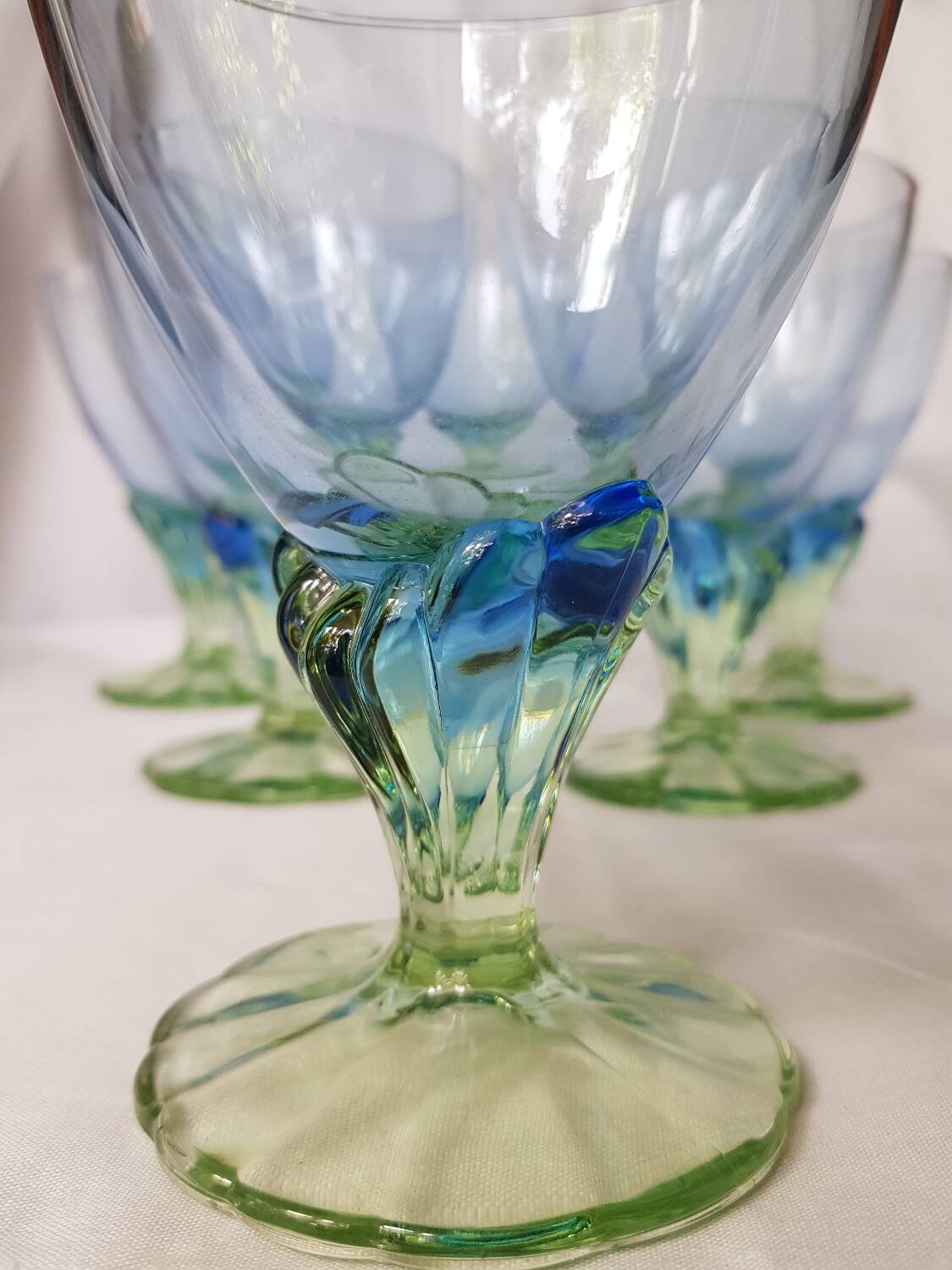 Set de 6 grands verres à eau Bormioli Rocco Bahia bleu vert