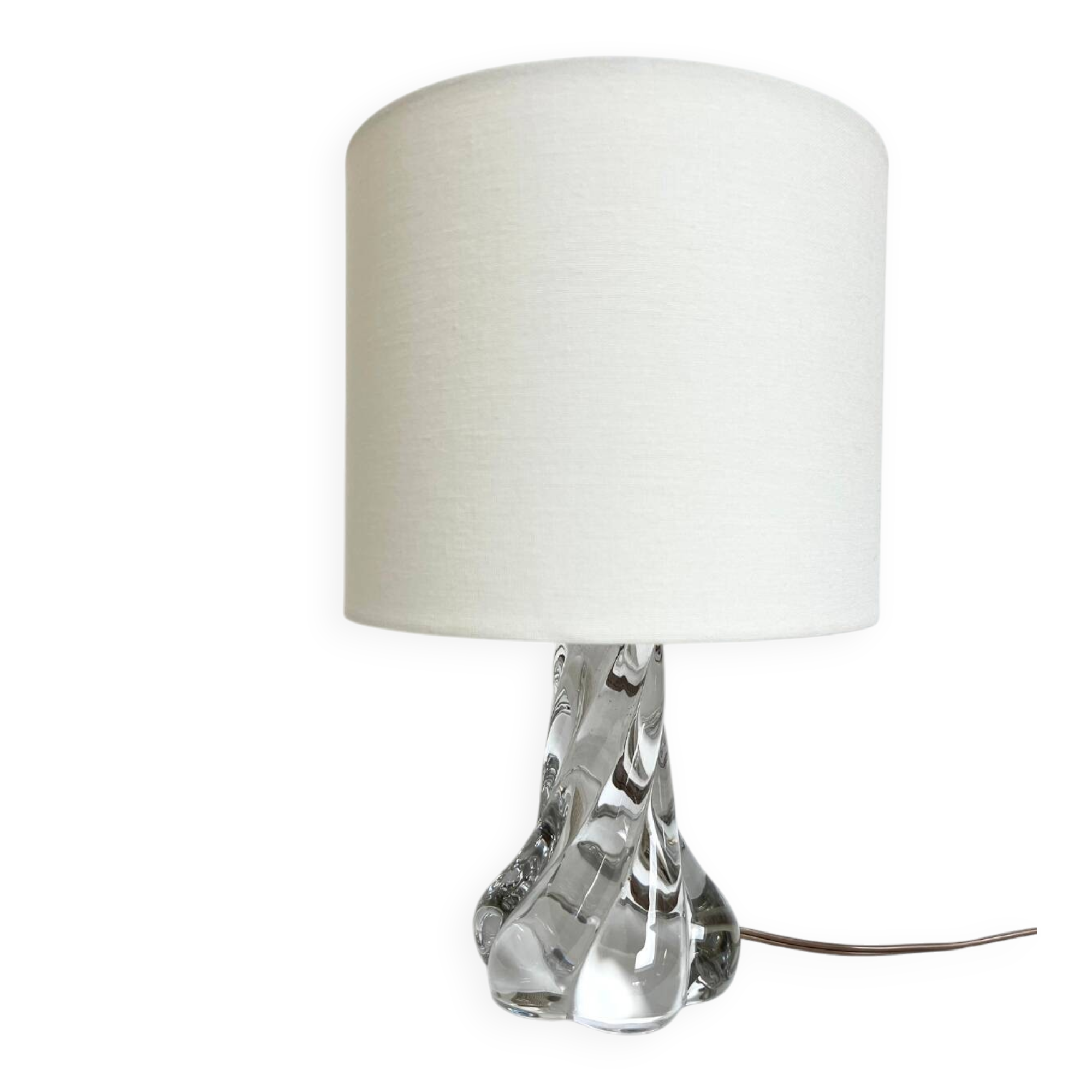 Lampe vintage en verre torsadé – France, années 70