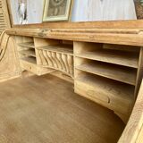 Renovated antique oak cylinder desk – original key