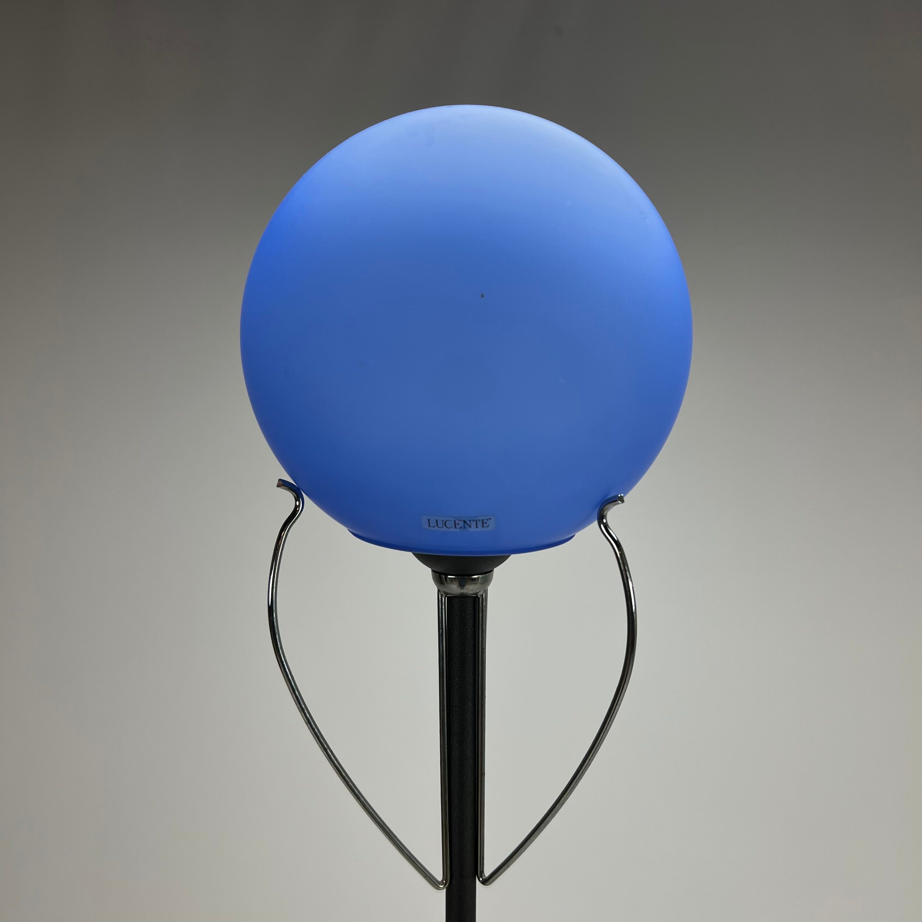 Italian design floorlamp with blue murano glass, 1990s